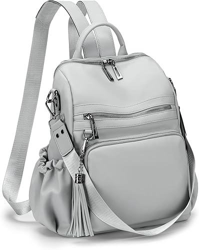 Roulens Mochila de cuero para mujer, bolso grande de hombro para mujer, mochila de viaje para mujer