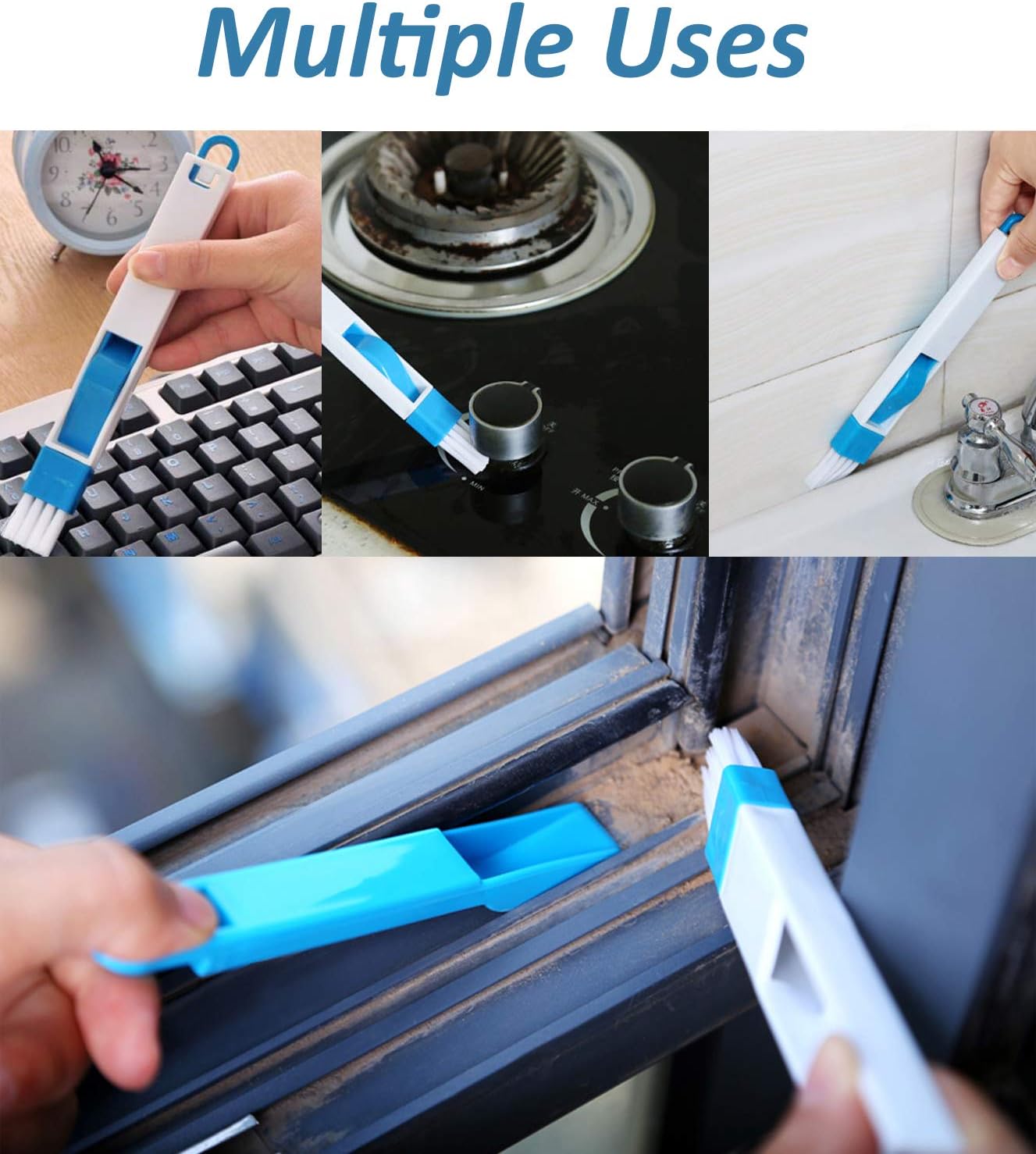4pc Magic Window Cleaning Brush Tool Creative Window Groove Cleaning Brush,Handheld Crevice Cleaner Window Crevice Cleaning Brush Magic Window Cleaner Brush for Window Track Cleaning Brush