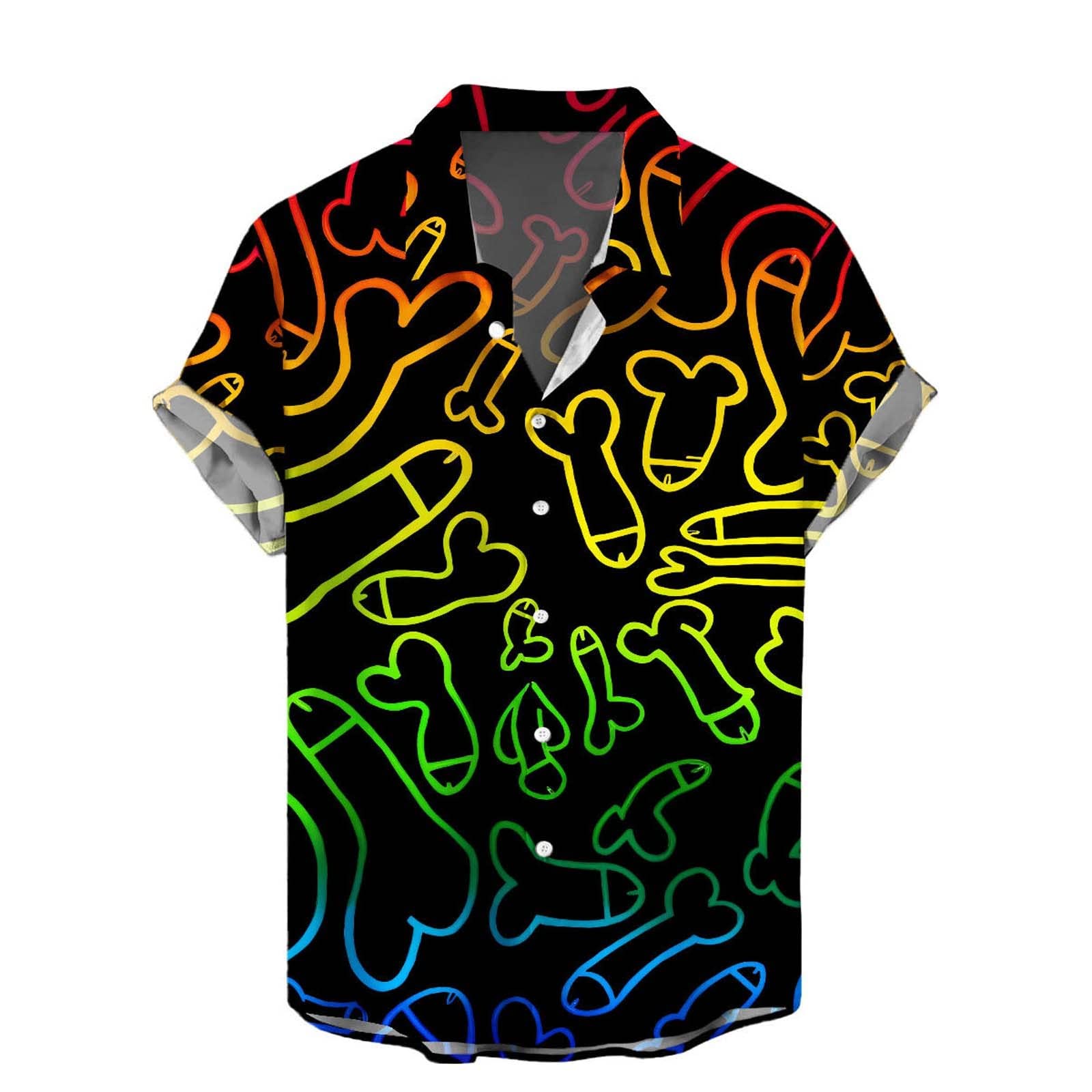 NOAGENJT Mens Rugby Shirts Blue School Shirts Men Fashion Spring Summer Casual Short Sleeve Turndown Neck Printed T Shirts Top Bl