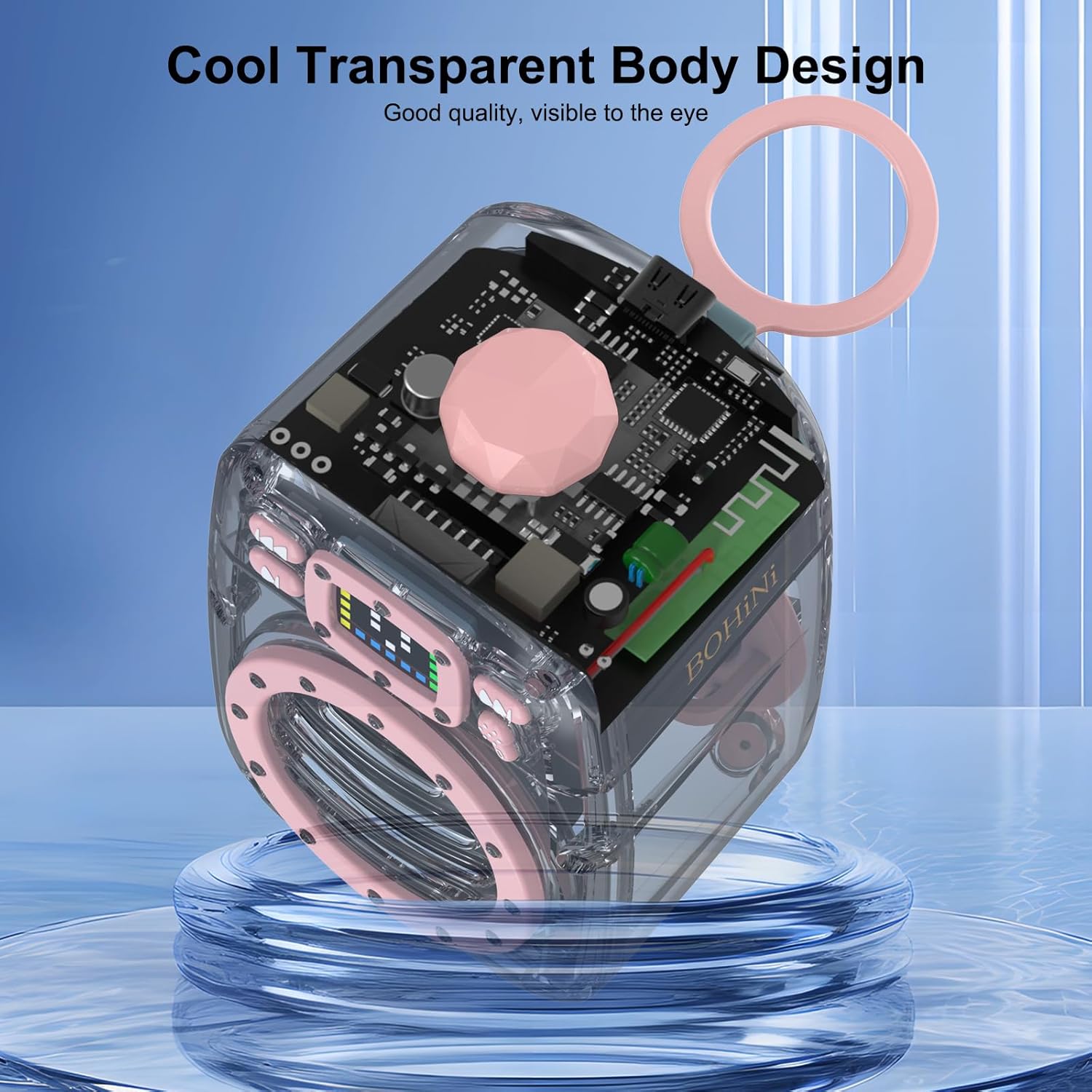 Small Bluetooth Speaker with Powerful Crystal Stereo Sound and Deep Bass, Mini Speakers with DSP, BT5.3, Microphone, Portable Speakers for Stocking Stuffers, Room, Car, Trip, Ideal Gift for Men, Women - Image 6