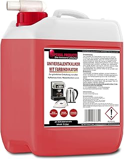 Optimal Products Universalentkalker mit Farbindikator 5 Liter Kanister | für Kaffeemaschinen und Vollautomaten | universell einsetzbar zur kraftvollen ENTKALKUNG aller Marken | Inklusive Abfüllhahn