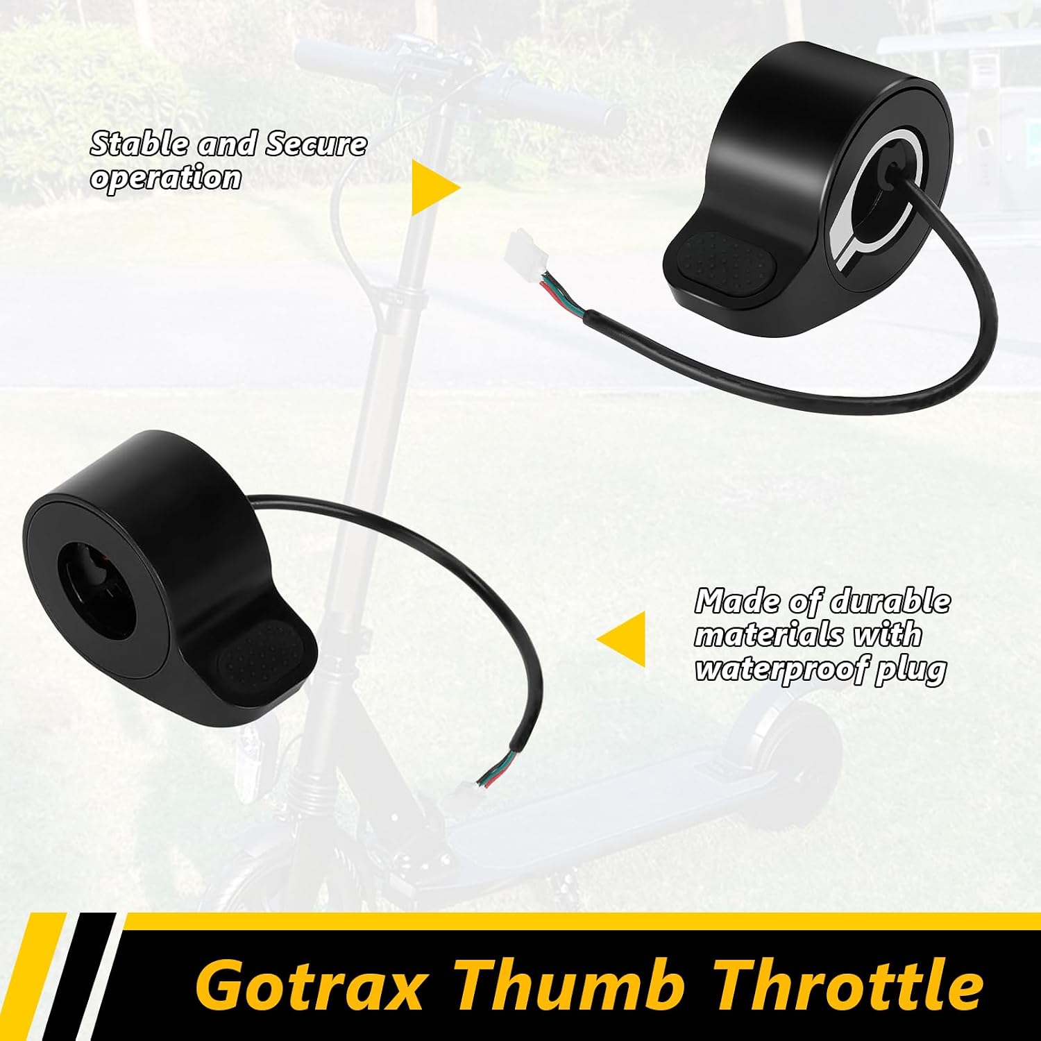 JOJOCY Electric Scooter Thumb Throttle, 3-Wire Female Connector Plug and Play for Gotrax GXL V2/Apex/Apex Pro/Apex XL/XR Elite
