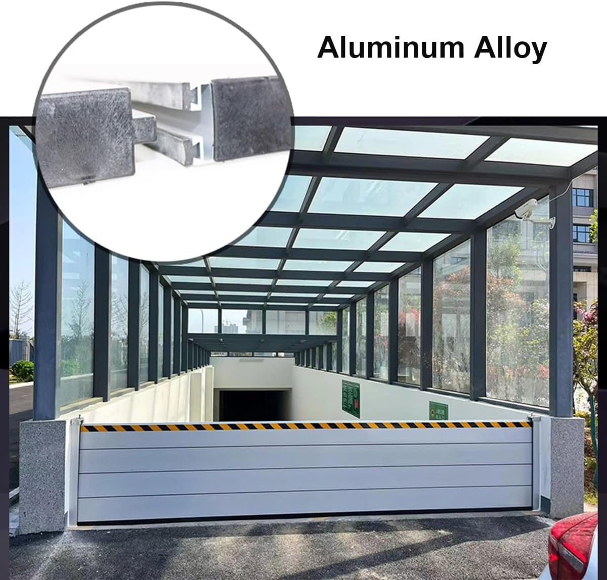Heavy Duty Flood Barrier Reusable, Garage Doors Aluminum Flood Prevention Panels for Home Exterior, Quick Emergency Block Water Board for Basement Entrance Backyard Gates(7ftx3.28ft LxH)