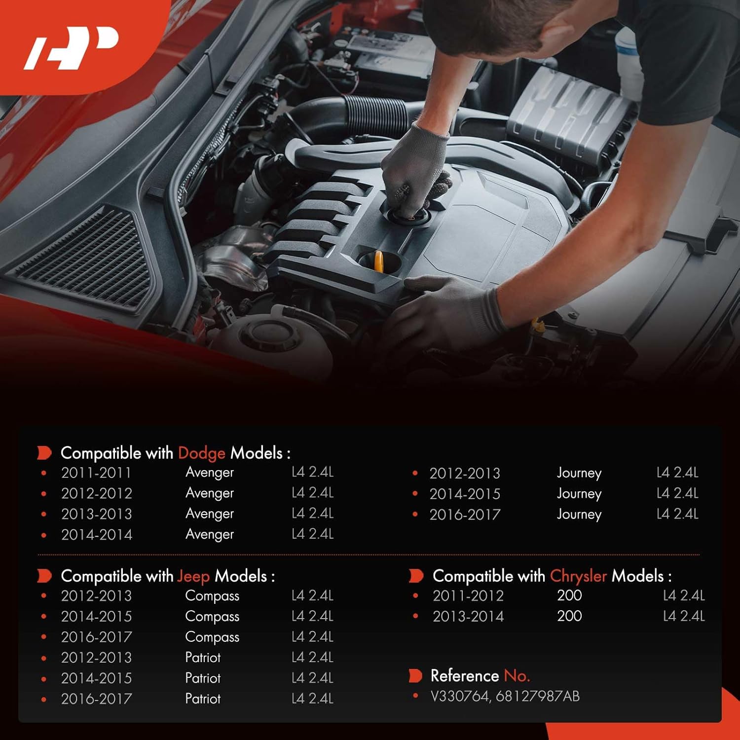 A-Premium Engine Oil Pump for 2.4L Compatible with Jeep Compass Patriot 2012-2017 & Dodge Journey 2012-2017, Avenger 2011-2014 & Chrysler 200 2011-2014, Replace# 68127987AB