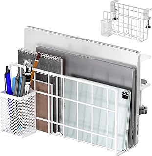 THYGIFTREE Soporte vertical para ordenador portátil, con soporte para bolígrafos, color blanco