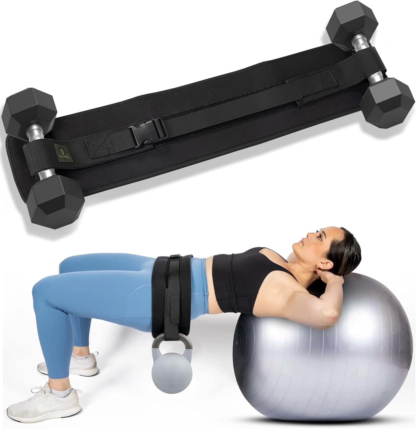 Exercise Hip Thrust Belt – Supports 100lbs – Adjustable, Durable & Slip-Resistant for Dumbbells, Kettlebells & Plates – Glutes Workout Equipment for Home & Gym – Comfortable & Portable Booty Builder