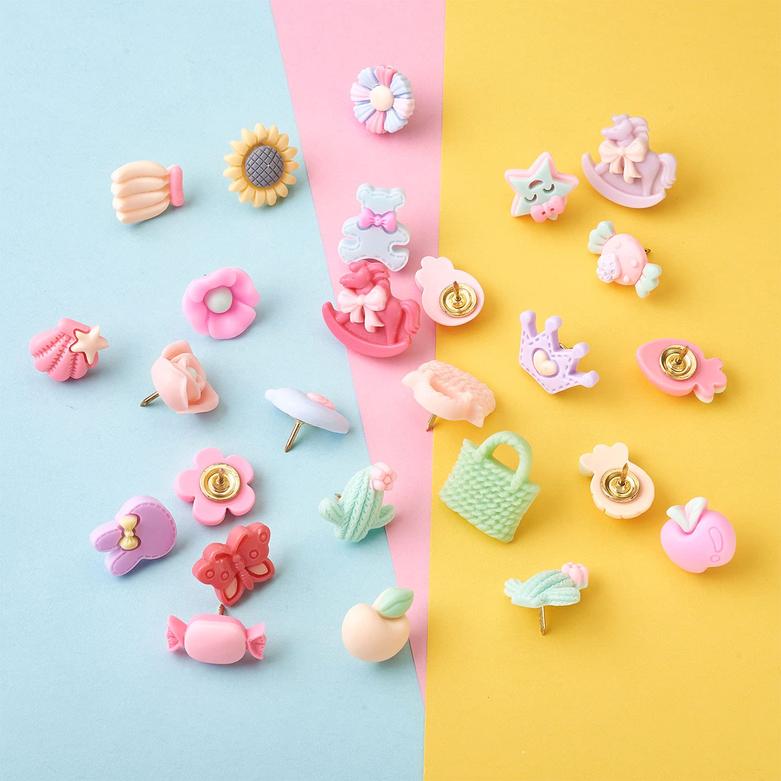 ＊ハンドメイド＊かわいい押しピン③【5個セット】 ハンドメイド＊かわいい押しピン③【5個セット】