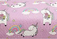 Vista 2 de Safdie & Co. Juego de edredón de 3 piezas, unicornio doble/queen