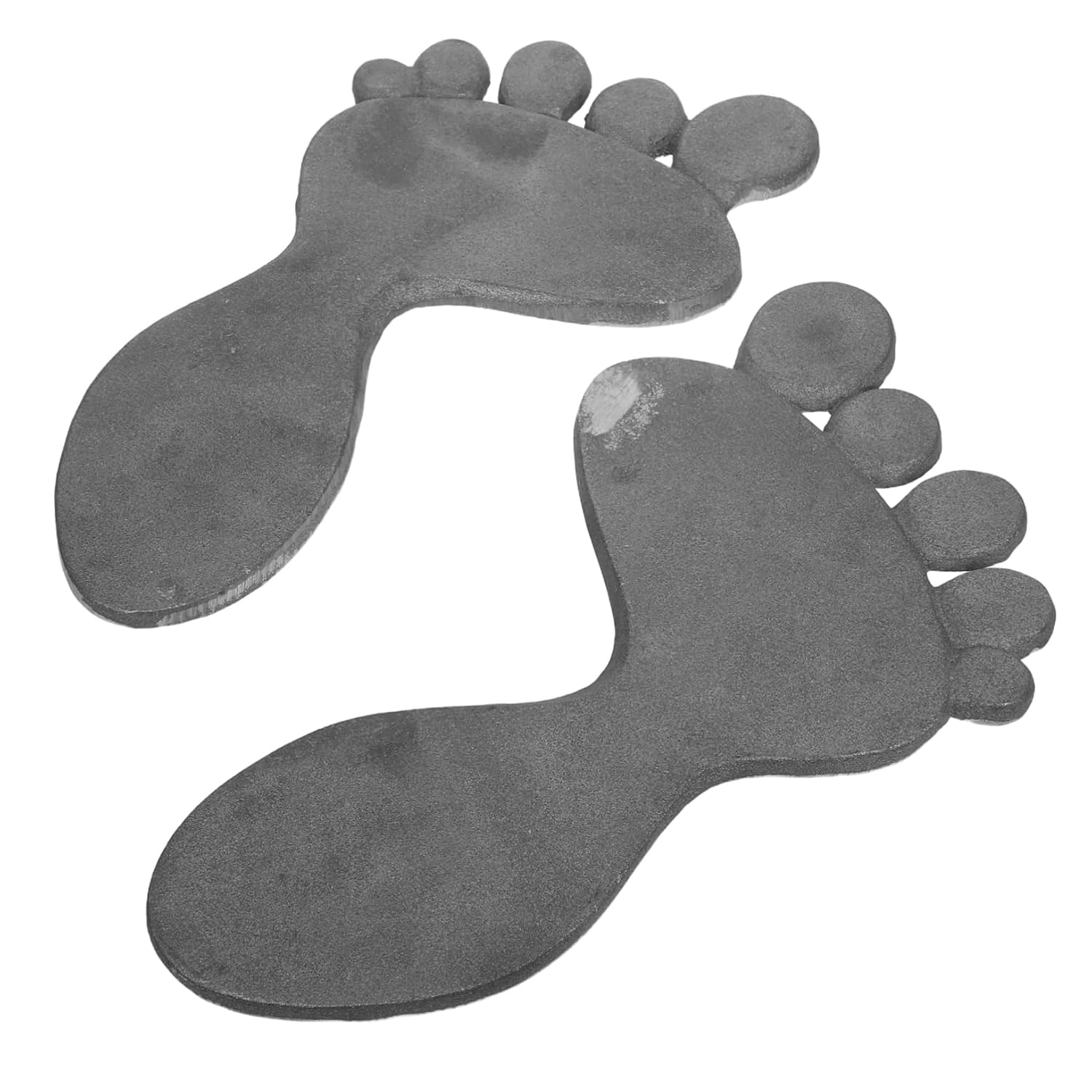 1Pair Cast Iron Garden Stepping Stones Durable Footprint Mats for Outdoor Pathways Weather Resistant Decorative Ornaments for Courtyard Walkways and Garden Trails