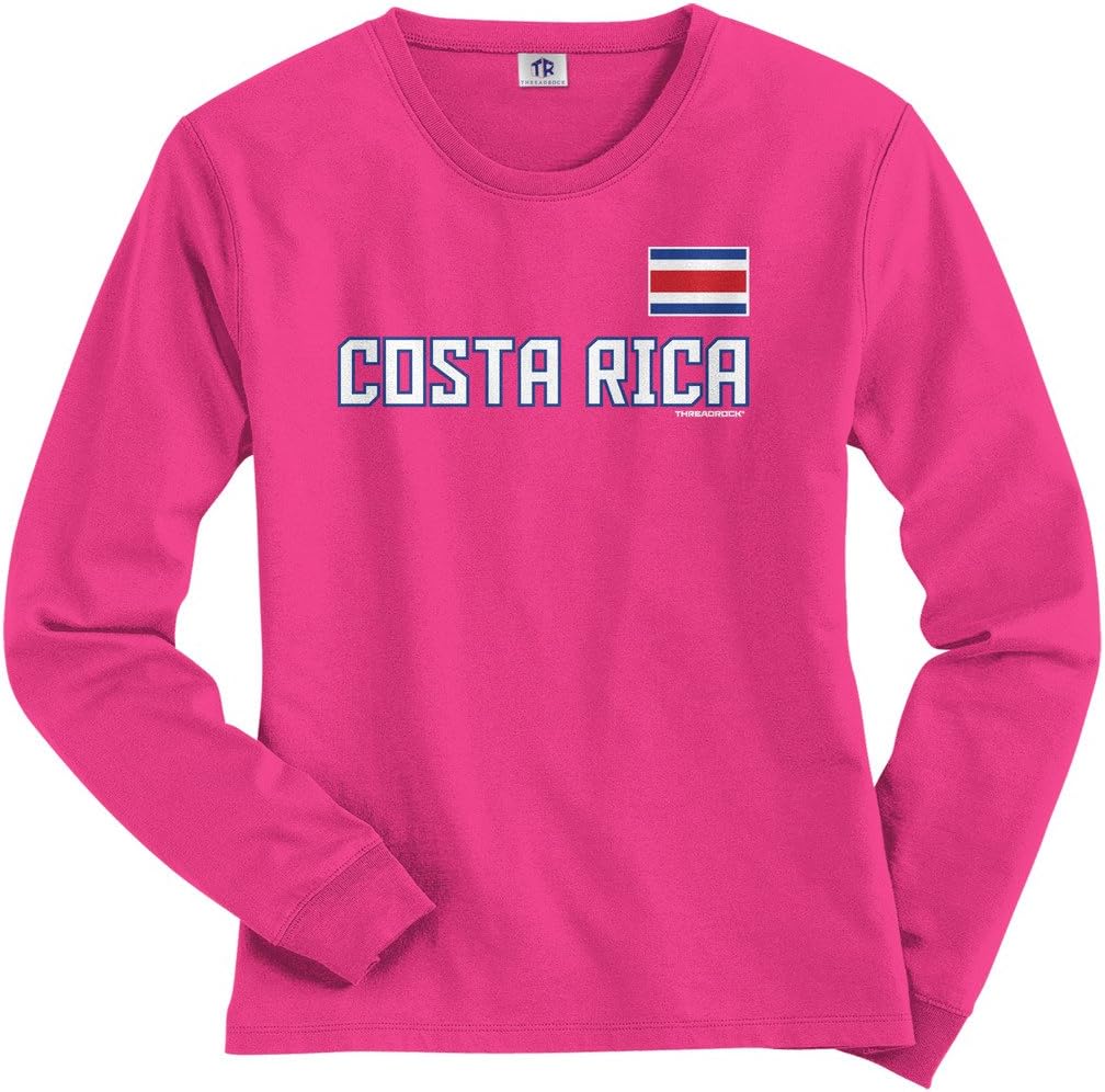 Threadrock Women's Costa Rica National Pride Long Sleeve T-Shirt