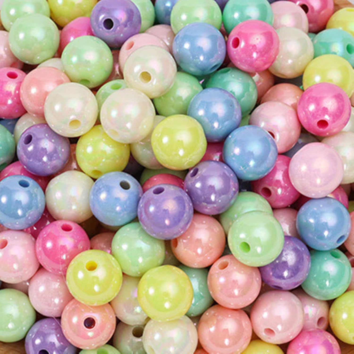 BetterJonny 14mm Assorted Color Acrylic Beads - 200 Pcs Round Rainbow Multicolor Beads for DIY Craft Jewelry Making