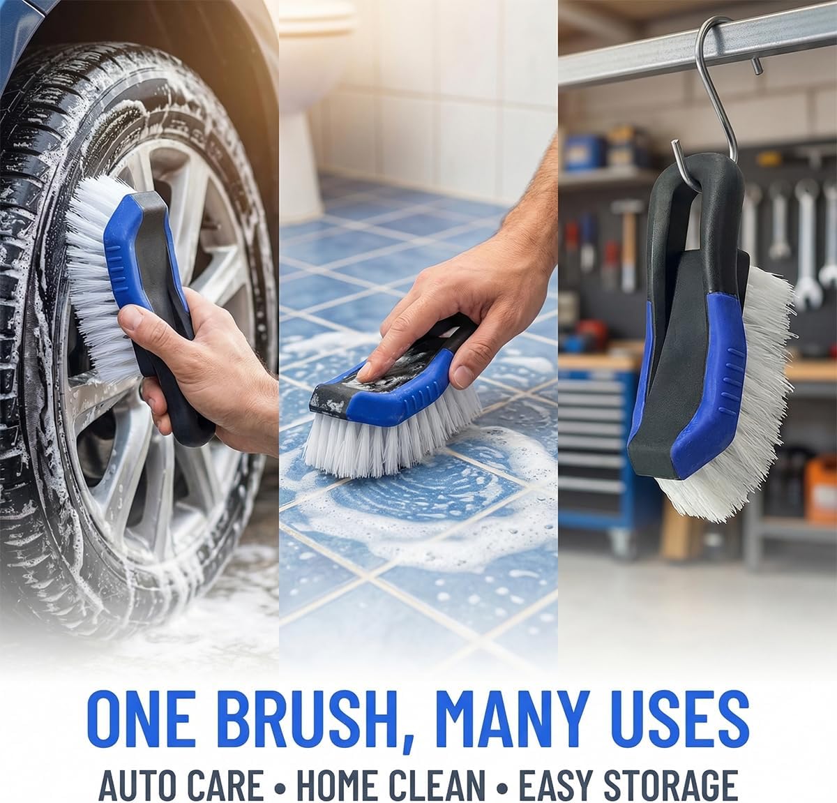 Car Wash Brush, Soft Bristle Handle Carpet Cleaning Brush, 1PC image 5