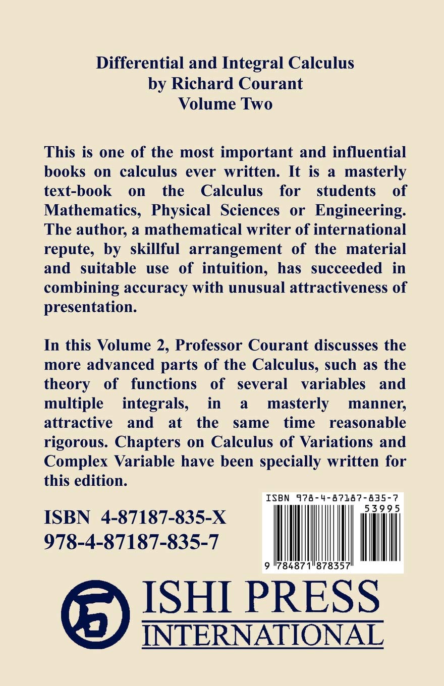 Differential and Integral Calculus, Vol. 2