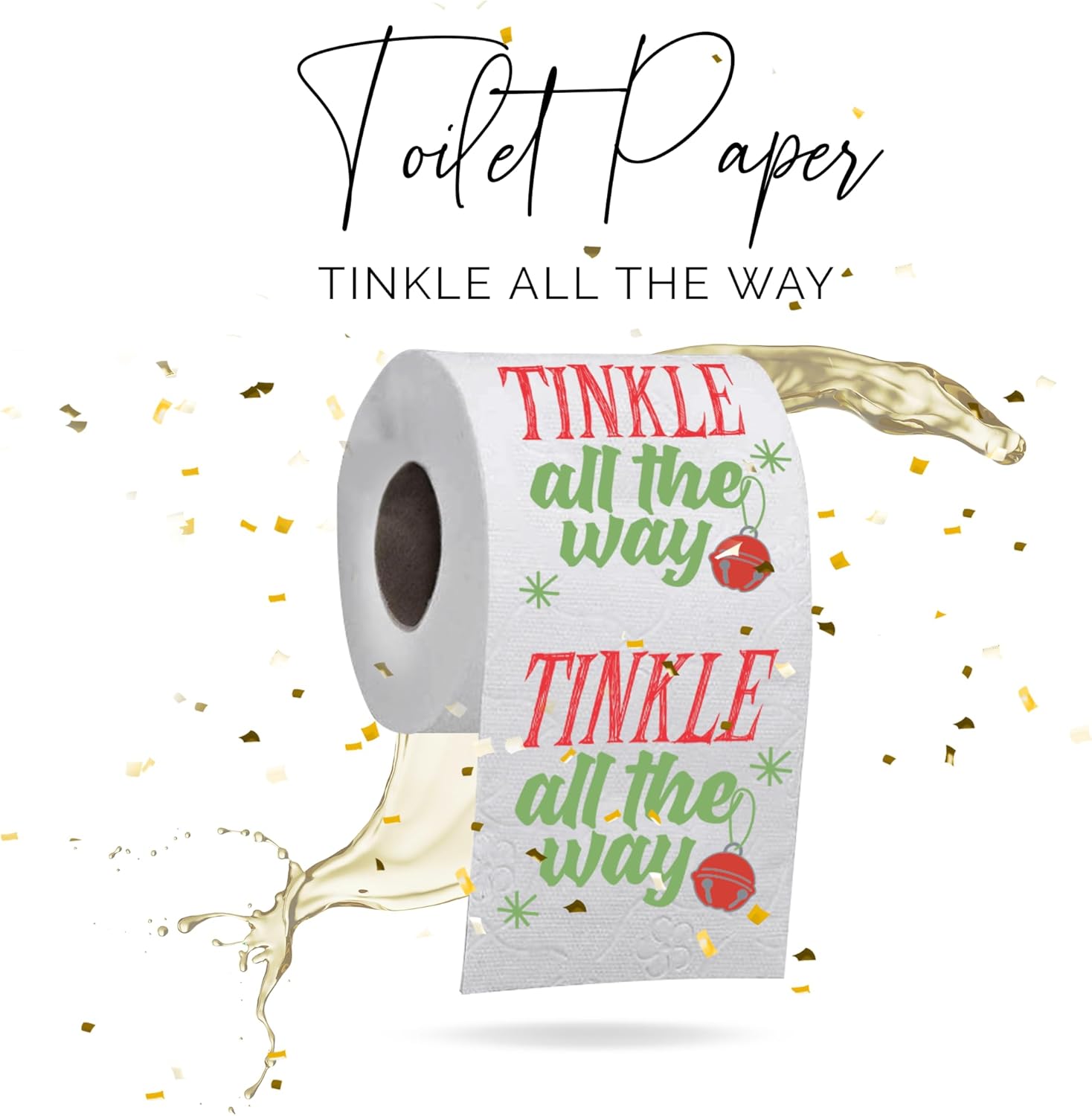 クリスマステープルペーパーロール ティンクルオールウェイ - 面白いトイレットペーパー、面白いギャグギフトクリスマス、ノベルティトイ