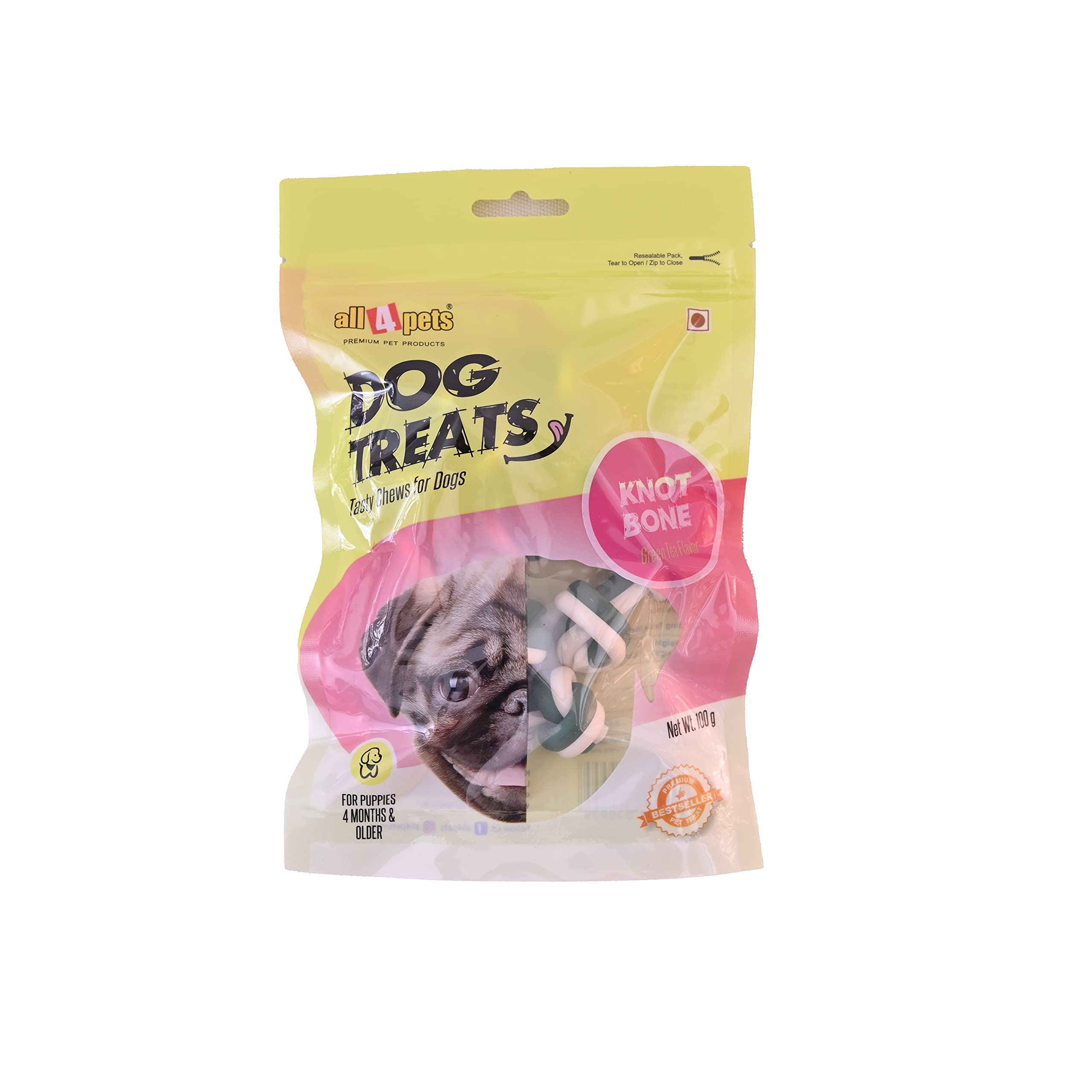 All4Pets Knot Bone Green Tea Flavour-100gm(for Puppies) (B0922ZQ72M) Amazon Price History, Amazon Price Tracker