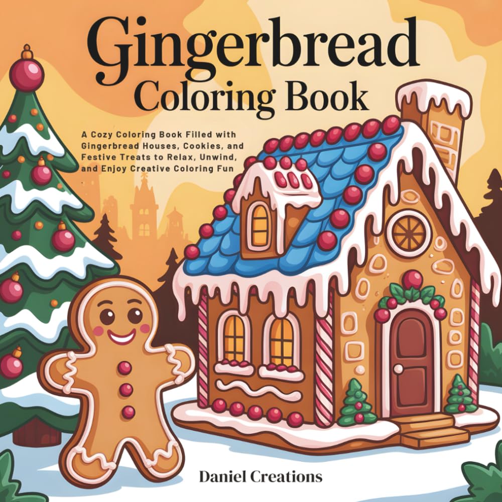 Gingerbread Coloring Book: A Cozy Coloring Book Filled with Gingerbread Houses, Cookies, and Festive Treats to Relax, Unwind, and Enjoy Creative Coloring Fun