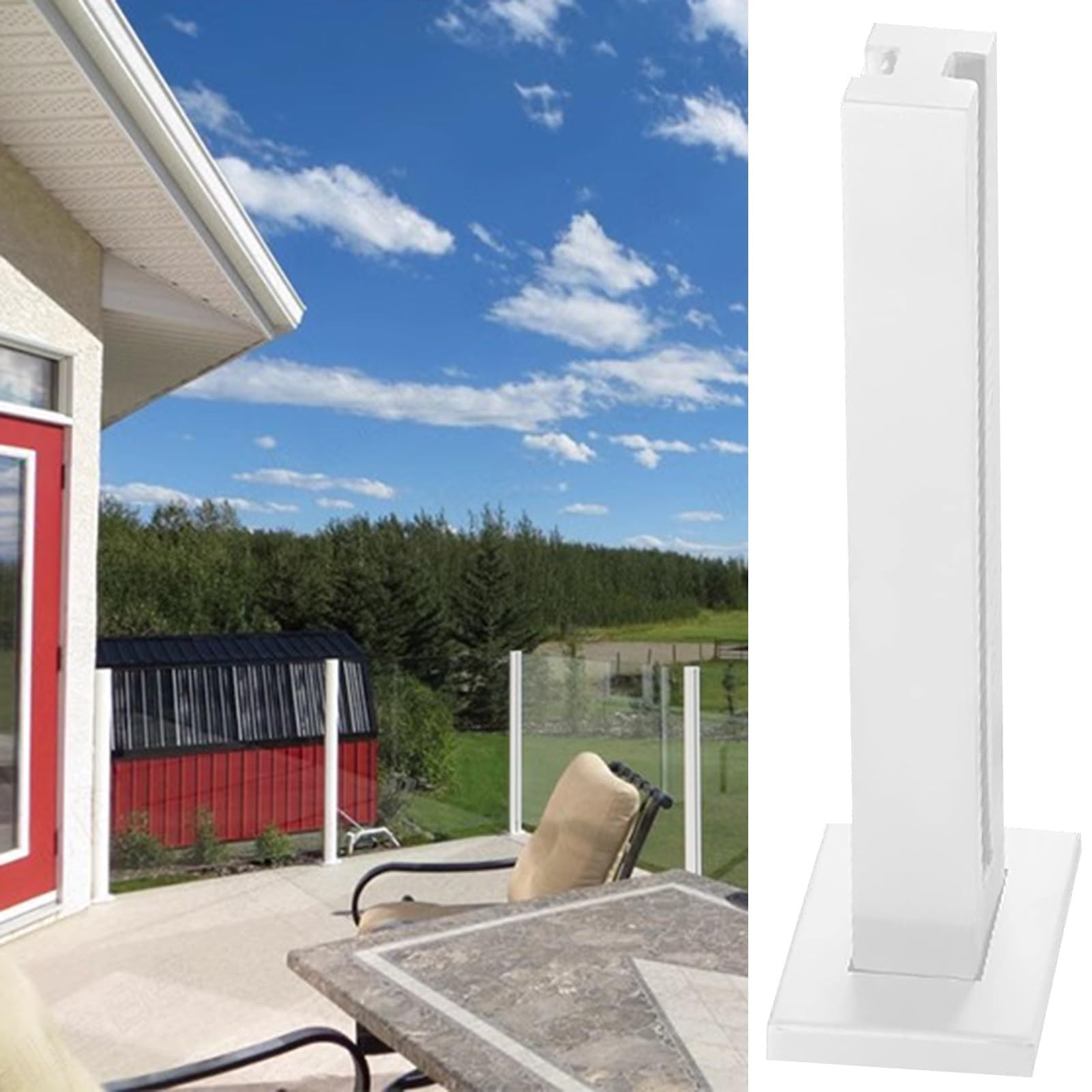Poteau de balustrade en acier inoxydable idéal pour sécuriser un patio extérieur