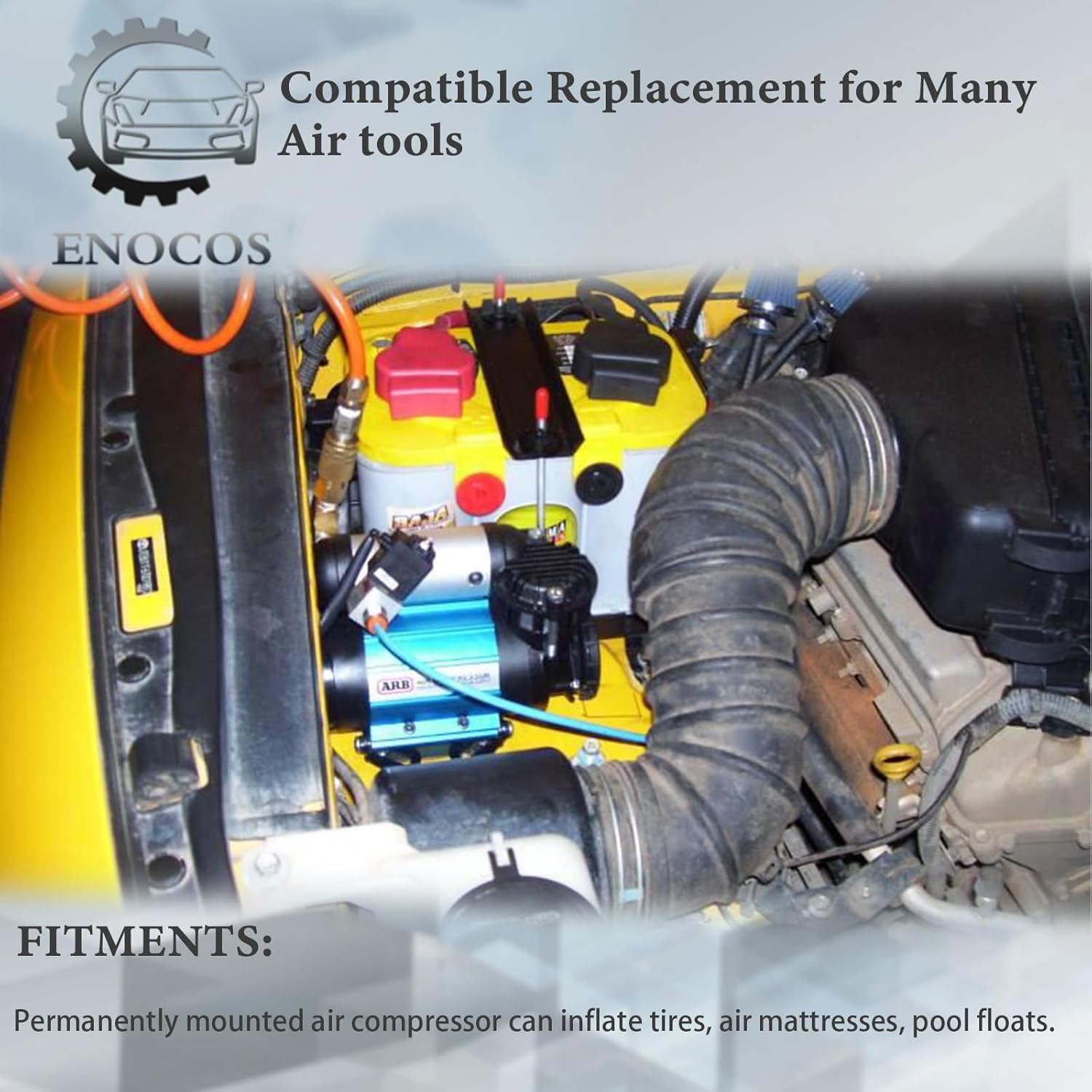CKMA12 12V On-Board High Performance Single Air Compressor Fits for Inflating Tires, Air Lockers Locking Differentials, Pneumatic Tools, etc
