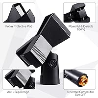Vista 3 de Yeshone 4 clips de micrófono para soportes con 4 adaptadores ajustables, soporte de micrófono, abrazadera de soporte de micrófono inalámbrico