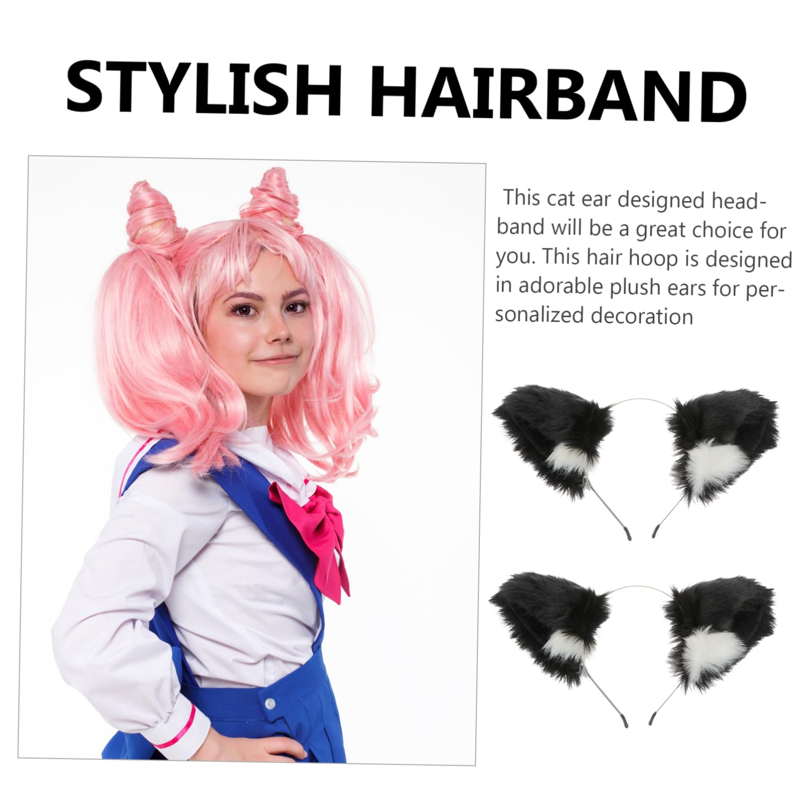 TINEASUR Plush Cat Ears Hairband Cute Cosplay Cat Ear Headband Performance Headdress Party Ideal Women Girls Kids - Image 3