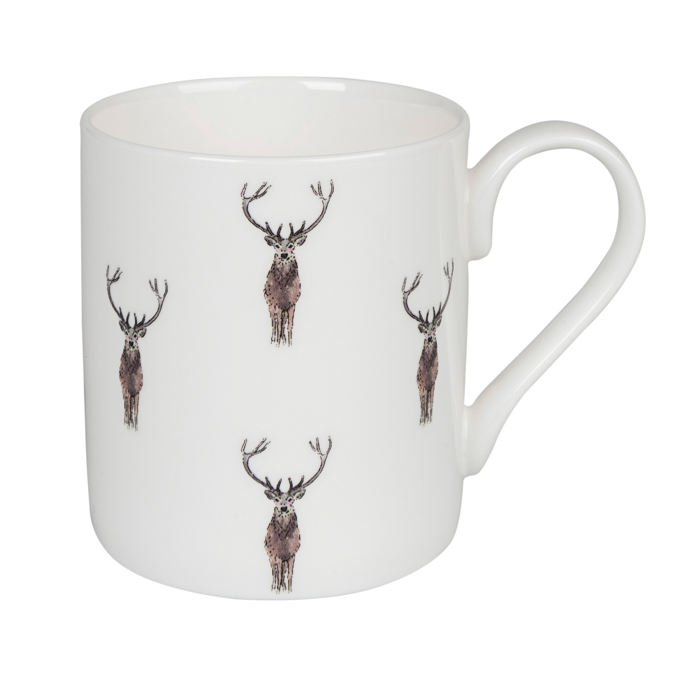 Sophie Allport - Highland Stag Mug, Fine Bone China, Gift Box, Dishwasher Safe (Standard Size, 275ml)