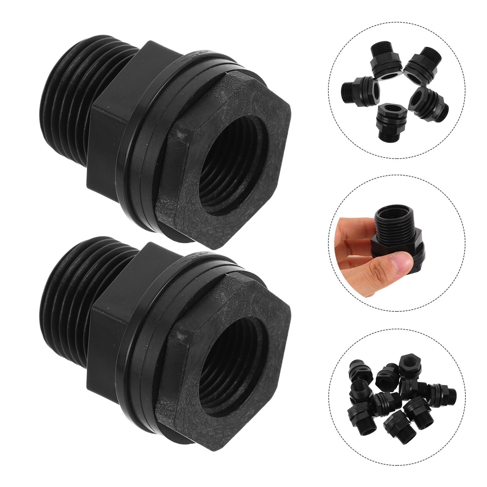 Levemolo Nero Connettore ABS Pezzi 3/4ght Serbatoio X per 1/2npt 15