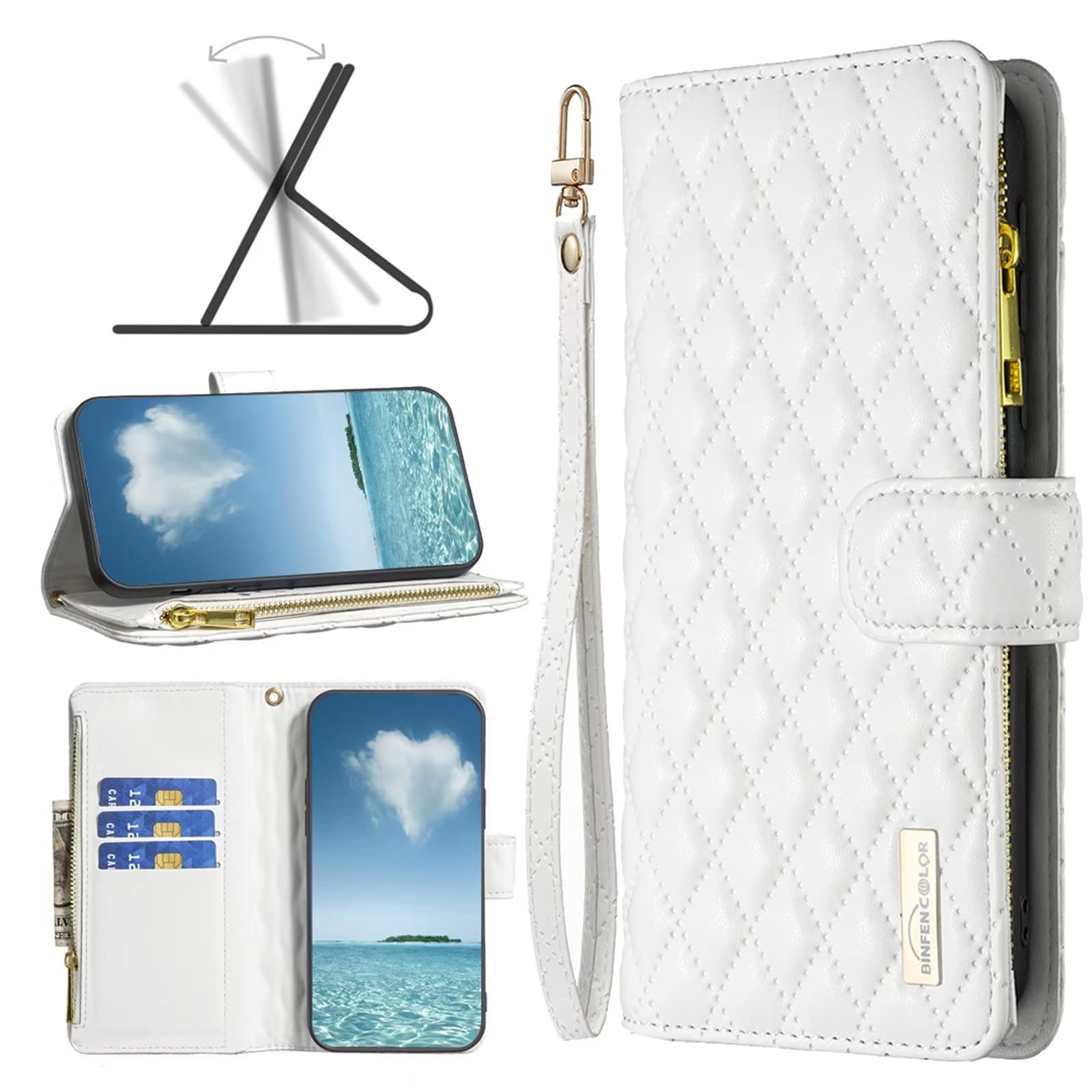 BaiFu Cover in Pelle per Samsung Galaxy A03/166MM con Porta Carte e