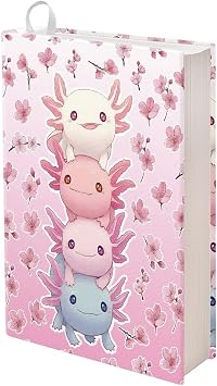 Gomyblomy Cherry Blossom Axolotl Book Covers for Paperback Hardcover Textbooks Up to 9 x 11 Inch Washable Book Sleeve Book Protector Stretchable Fabric Book Sox for School Supplies