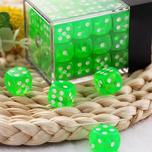Miniatura 30 de Juego de 36 dados mini de 0.472 in, 6 caras, juego de dados con patrón de perlas, 6 dados estándar para Yahtzee, Bunco o enseñanza de matemáticas