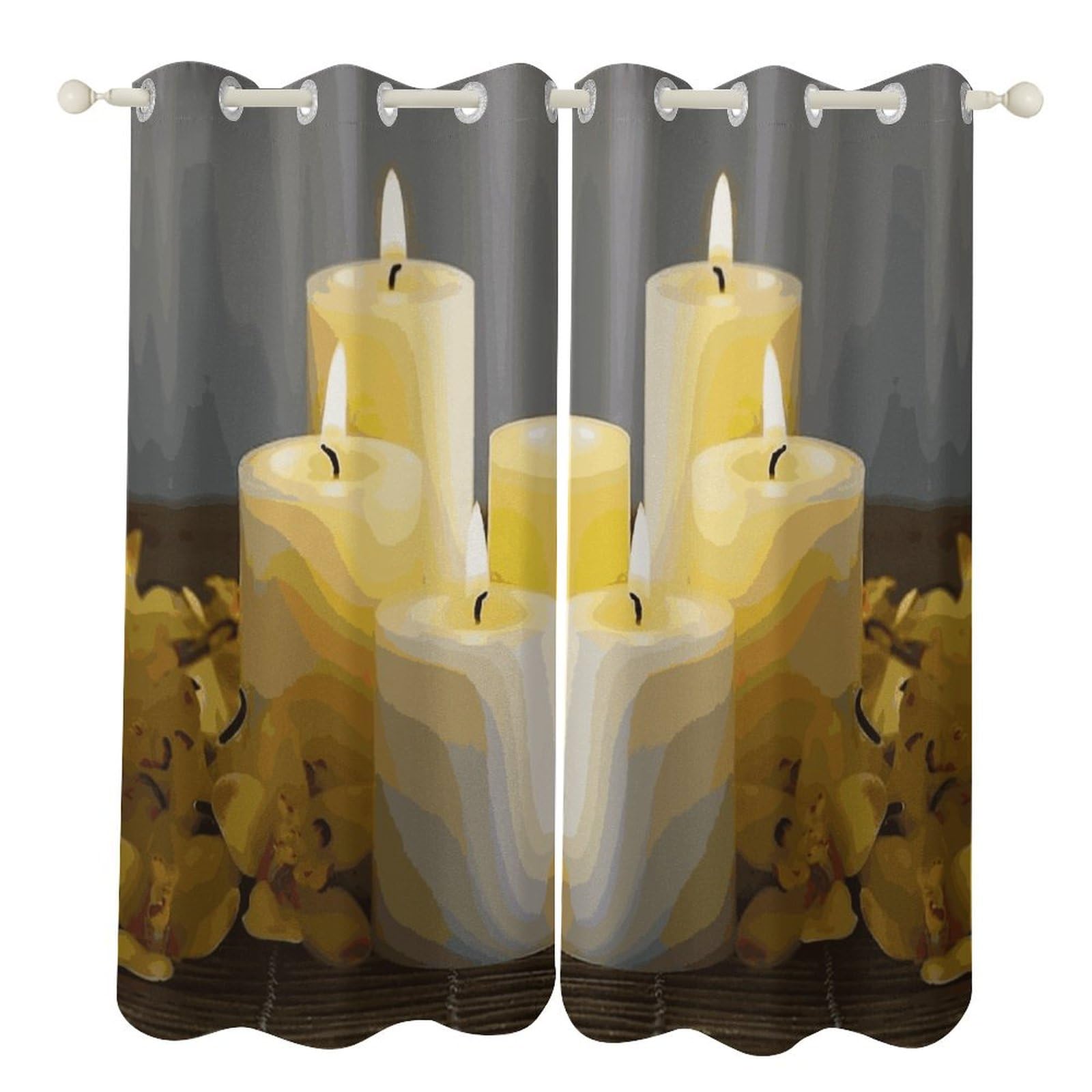 Rideaux occultants réduction du bruit et isolation thermique bleu marine papillon - Lot de 2