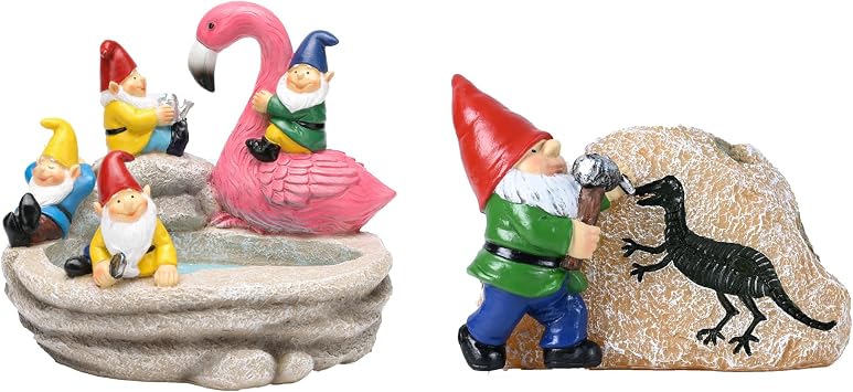 Garden Gnome Outdoor Statue Decor-Solar Gnomes Figurine Decoration for Yard Lawn Patio Gnome Gifts Ornament