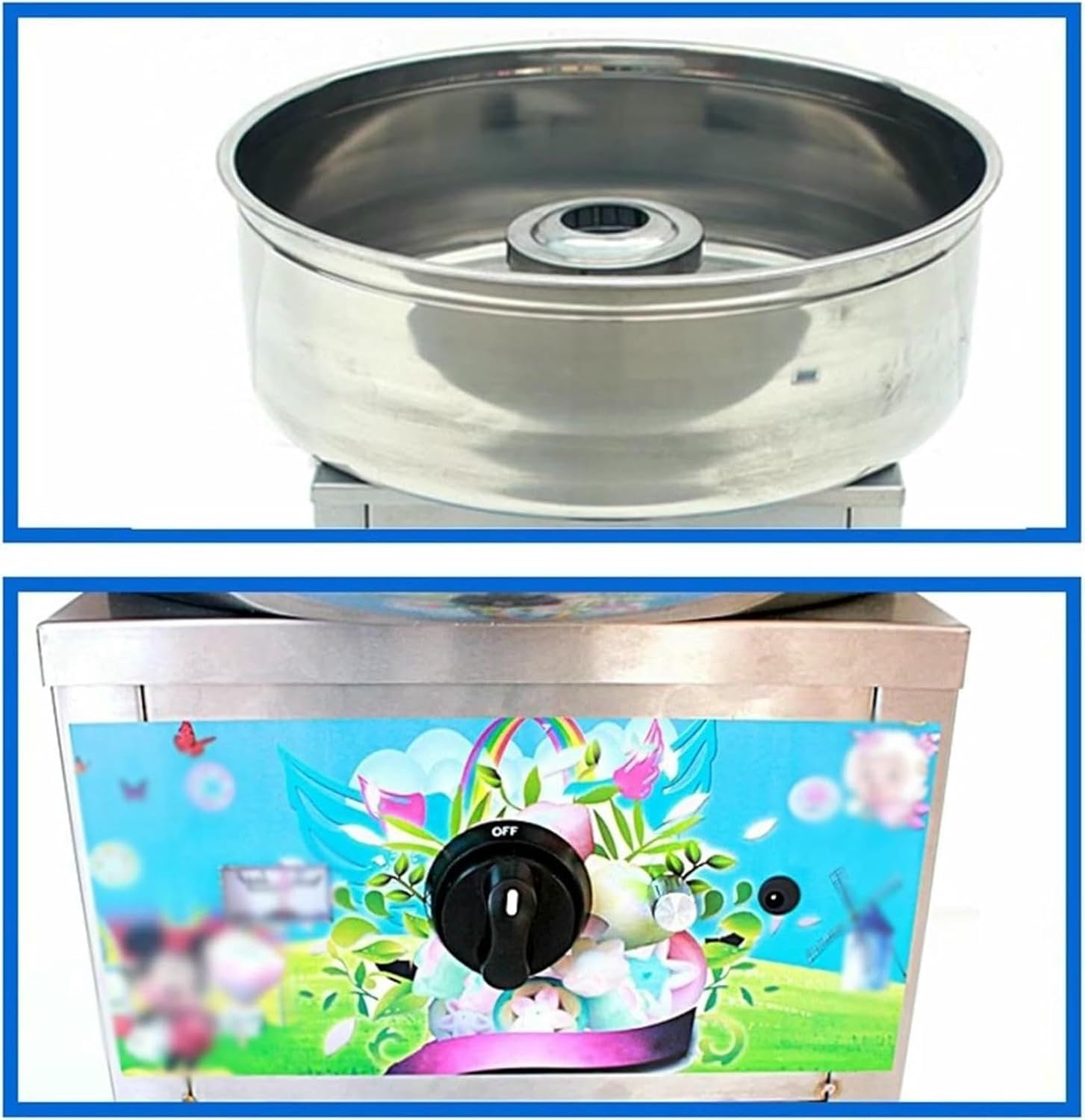 Cotton Candy Machine Commercial Stainless Steel Cotton Candy Machine Electric Gas Cotton Candy Machine for Stand Mounted,Electric Heated Marshmallow Machine