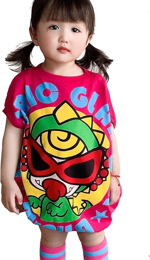 Amazon Co Jp 水田亜木 ベビー服 ロンパース 半袖 夏 ワンピース 赤ちゃん 子供服 女の子 男の子 夏 ゆったり 恐竜 人気 上品 Aライン 通気 100 綿 ひざ丈 80cm ローズレッド ファッション