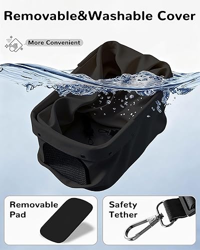 Miniatura 8 de HITTITE Cochecito para mascotas con cubierta resistente a la intemperie, cochecito todo terreno para gatos y perros de 4 ruedas con toldo ajustable,