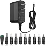 DC 26V Charger 26W Power Adapter with 10 Interchangeable Jacks 26V 1A Power Supply 26 Volt Universal Charger for LED Strip Light for CCTV Camera for BT Speaker for GPS, Webcam, Router Transformer