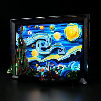 VONADO LED Light Kit Compatible With Starry Night Lego 21333, DIY Lighting for Van Gogh Starry Night (NO Model), Creative Decor Lights for Home Office Display (ONLY Lights)