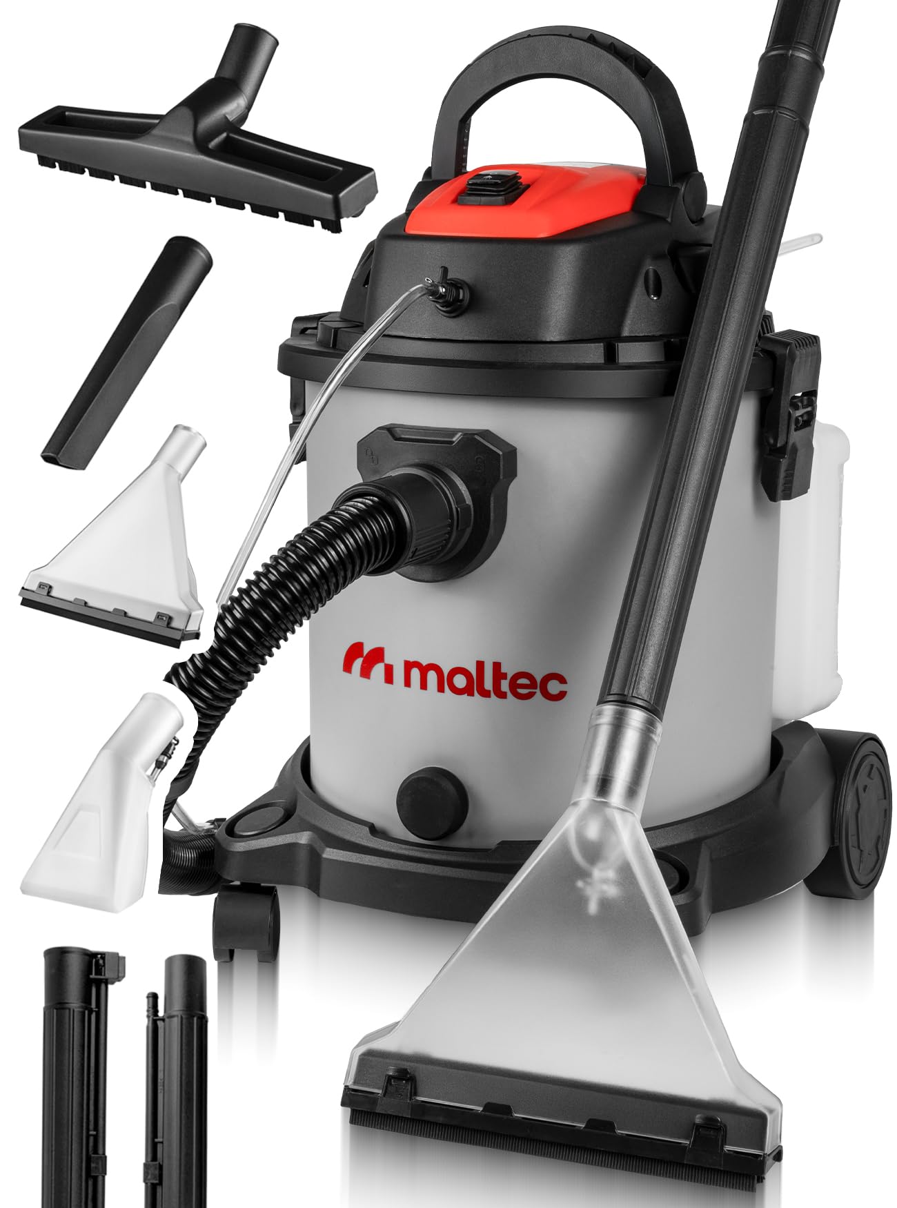 MalTec MasterWash odkurzacz do czyszczenia dywanów, 2200 W, szary, ze zbiornikiem o pojemności 20 litrów