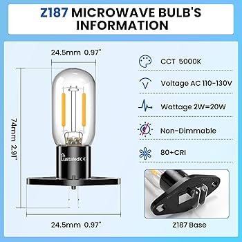 Amazon.com: Lustaled 2W Z187 Microwave Bulb,5000K Daylight