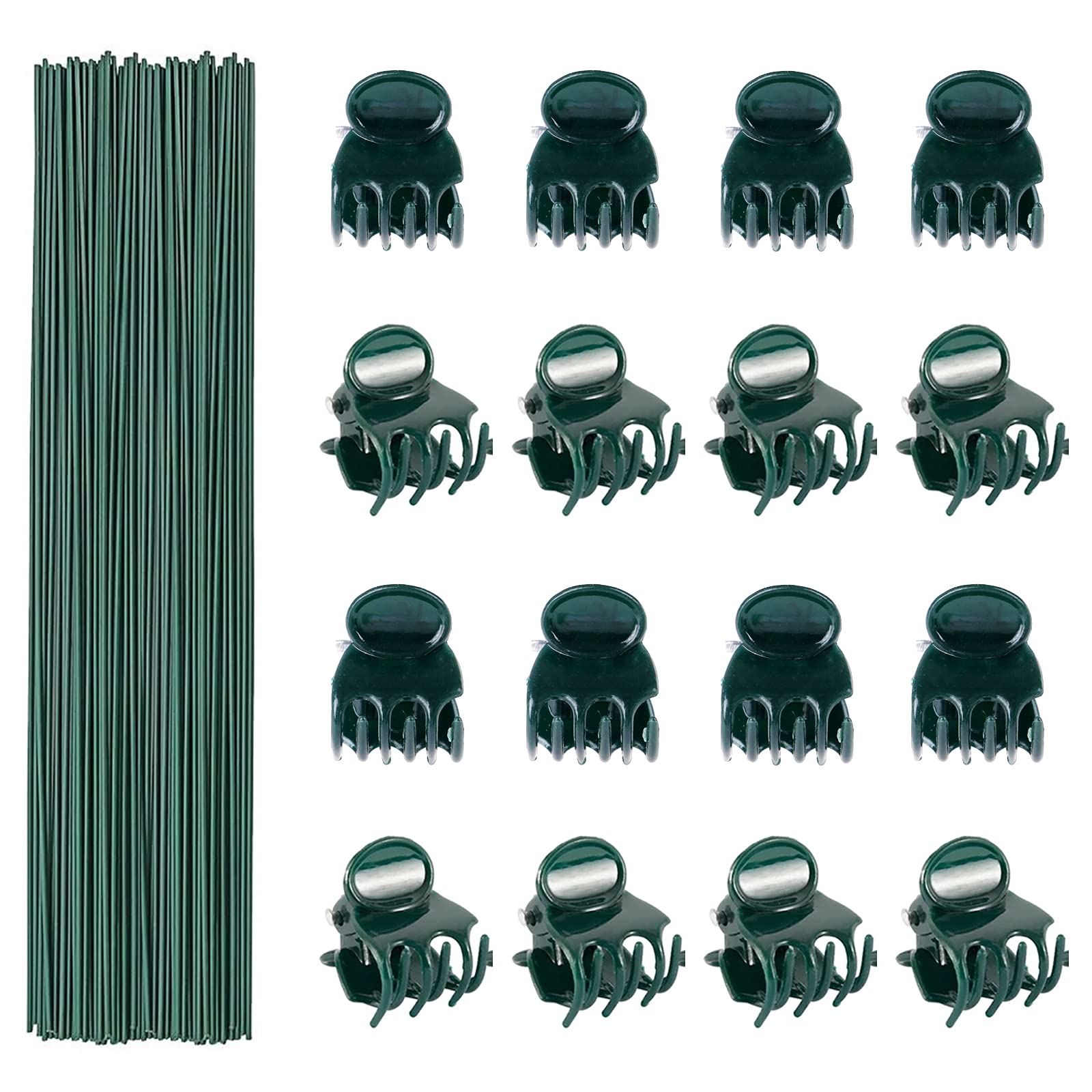 50 Pflanzenstäbe 40 Cm + 100 Clips – Grüne Stützstäbe Für Garten, Tomaten & Kletterpflanzen