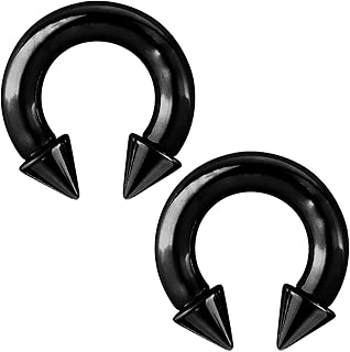 2PCS Horseshoe Circular Barbell Stainless Steel 00G-18G CBR Nose Nipple Tragus Lip Body Piercing - coolthings.us