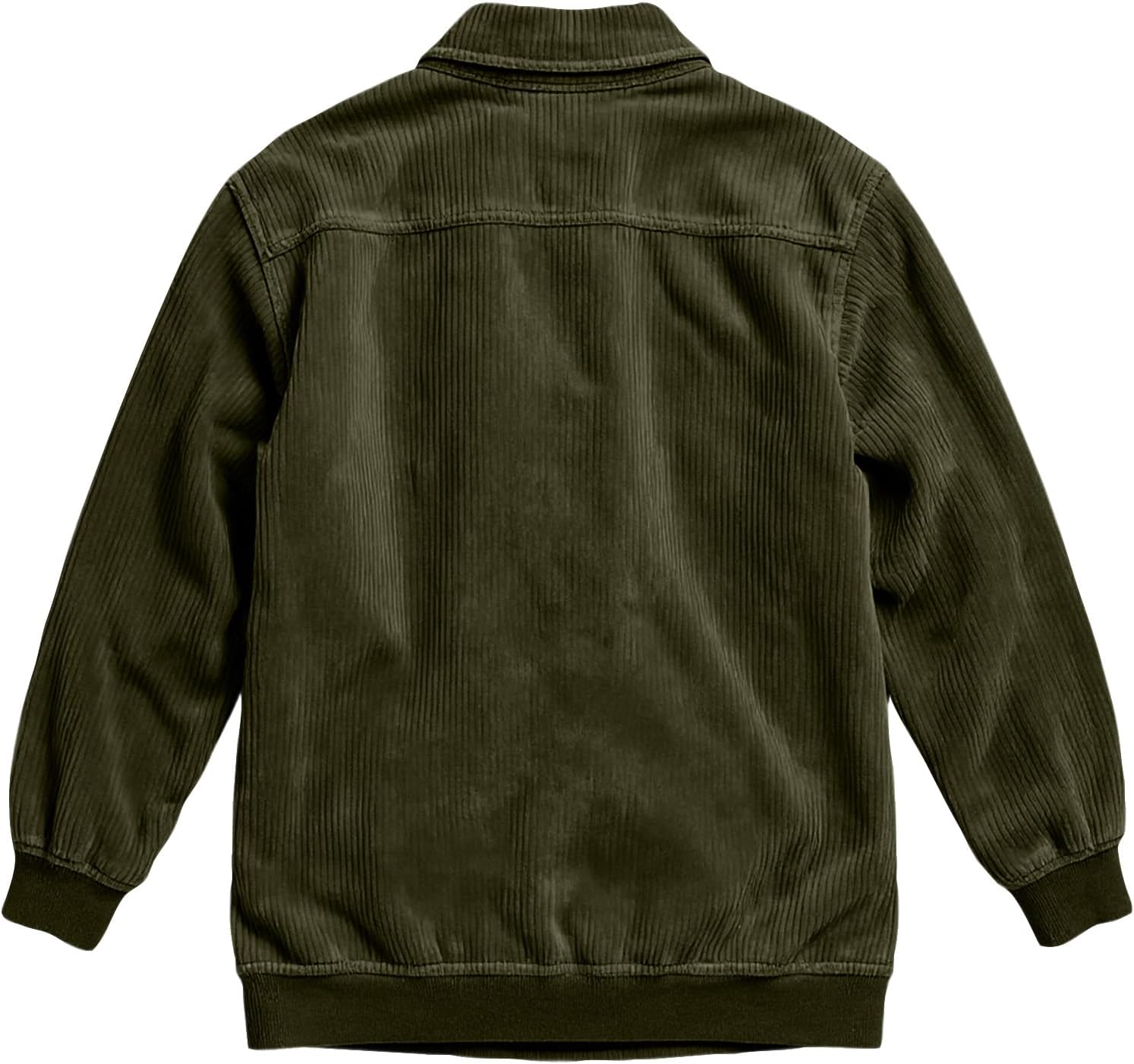 Men's Corduroy Jacket Windbreaker Lightweight Casual Stylish Full Zip Bomber Coat With Pockets, S-2XL