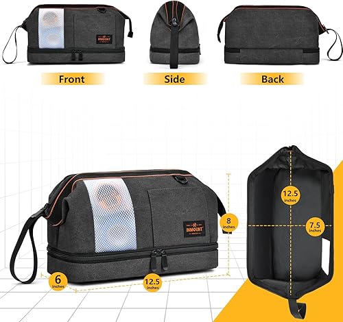 Miniatura 5 de Bolsa de herramientas para hombres, bolsa de herramientas de lona de 2 capas, organizador de herramientas resistente, bolsa de herramientas de