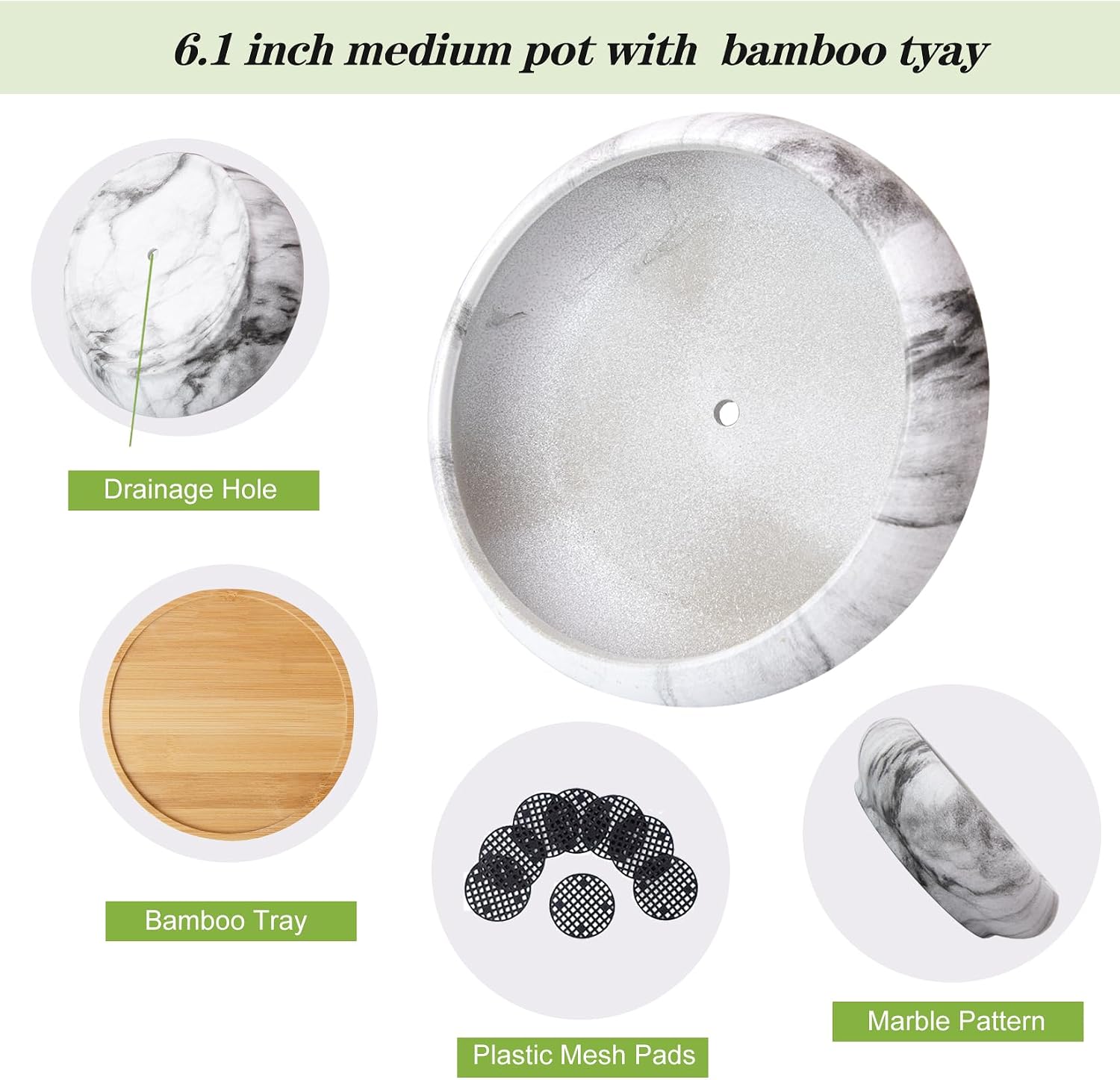 ARTKETTY Succulent Pots- 7.3/10 Inch Large Plant Pots Set of 2 image 3
