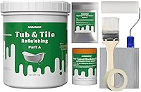 Vista 15 de Kit de reacabado de azulejos y bañera NADAMOO, blanco, sin herramientas, 500g/17 oz de emulsión y 10g de endurecedor