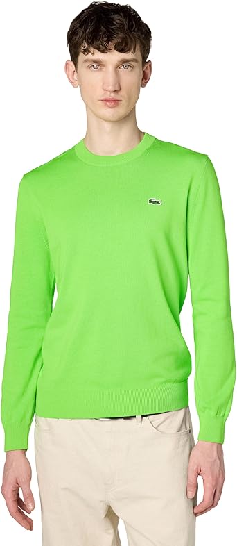 Lacoste Mens Monochrome Crew Neck Cotton Sweater