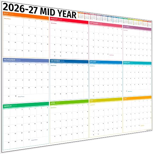Academic Wall Planner 2024-2025 – Extra Large 84 x 60cm Mid Year Planner Wall Calendar – 24/25 School Planner For Teacher, Office, University Essentials – Folded Boxes Edition