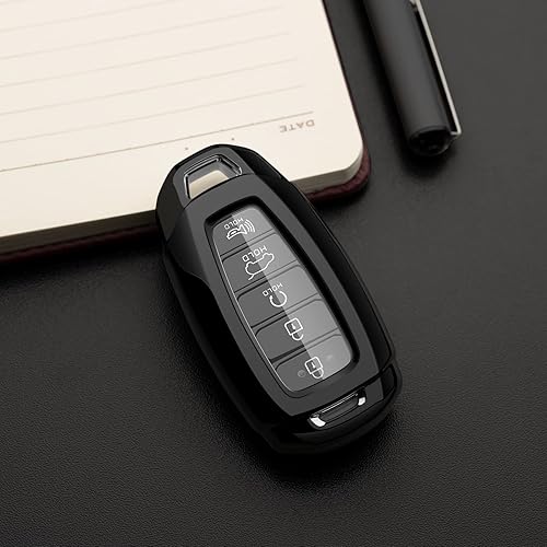 Miniatura 2 de Funda para llavero de automóvil compatible con funda para llave de Hyundai, protector plateado