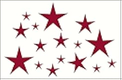Variety Star Wall Vinyl Sticker Decal 16 pc 2in to 8in Peel-n-Stick by Wall Décor Plus More - Red