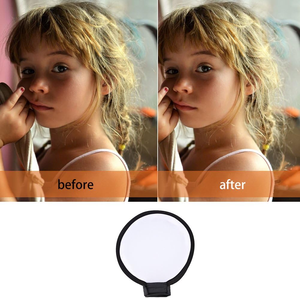 Foldable Flash Diffuser, Mini Portable Round Beauty Dish Flash Diffuser Softbox (30cm)