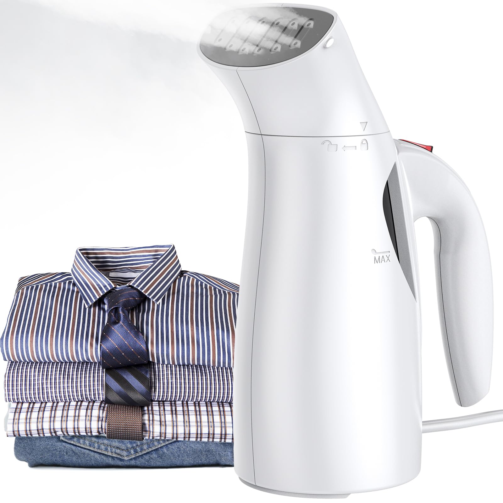 Steamer Défroisseur à vapeur 700 W, 170 ml, mini fer à repasser portable de voyage, défroisseur à vapeur de voyage, réchauffement 50 secondes, pour la maison, le bureau, les voyages